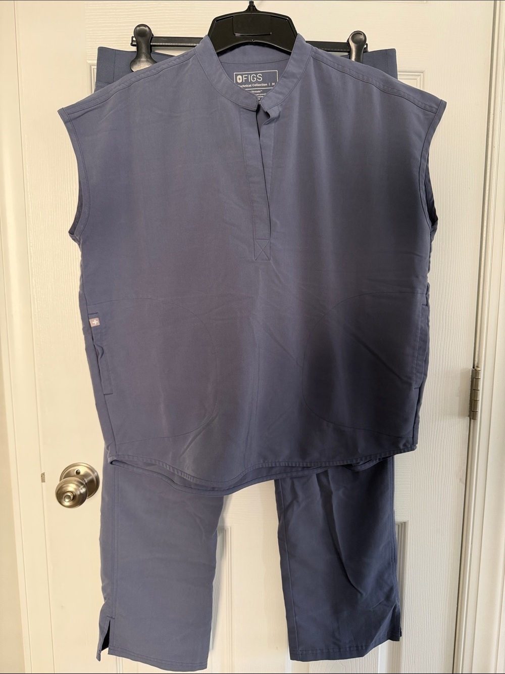 Figs Women's Space Navy Rafaela Scrub Top and Kade Cargo Pants Set
